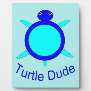 Bright Blue Turtle Typ Plaque Fotoplatte