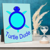 Bright Blue Turtle Typ Plaque Fotoplatte (Seite)