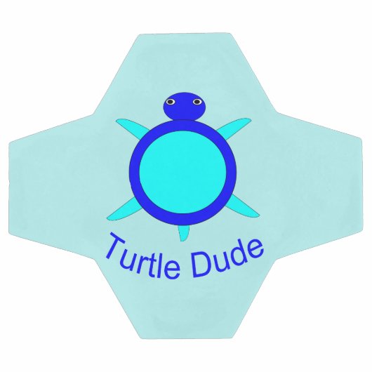 Bright Blue Turtle Typ Soccer Ball (Flach)