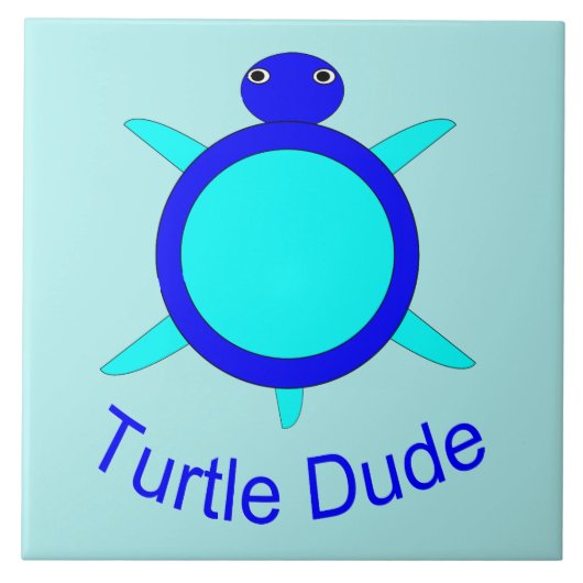 Bright Blue Turtle Typ Tile Fliese (Vorderseite)