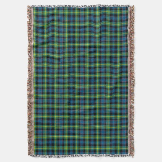 Bright Blue und Green Clan Watson Scottish Kariert Decke (Vorderseite Vertikal)