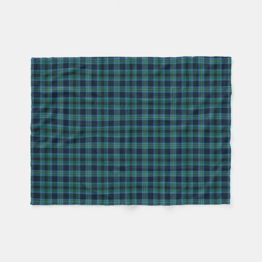 Bright Blue und Green Miller Clan Tartan Fleecedecke (Vorderseite (Horizontal))