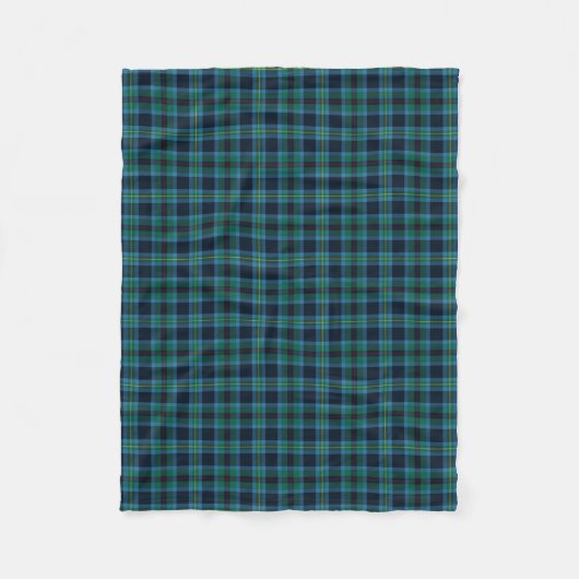 Bright Blue und Green Miller Clan Tartan Fleecedecke (Vorderseite)