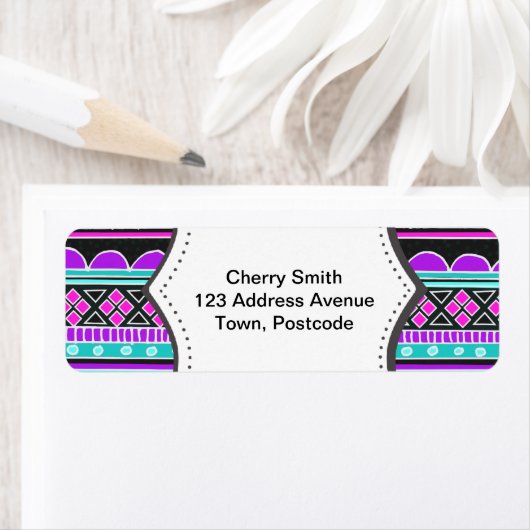 Bright Blue und lila Stammesmuster (Insitu)