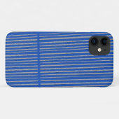 Bright Blue Unique Modern Stripe Muster Cool Case-Mate iPhone Hülle (Rückseite (Horizontal))