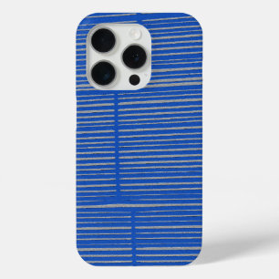 Bright Blue Unique Modern Stripe Muster Cool iPhone 15 Pro Hülle