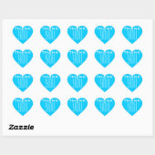 Bright Blue Vielen Dank Herz-Aufkleber (Blatt)