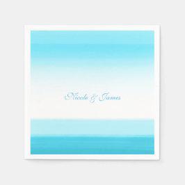 Bright Blue Watercolor Elegante Wedding Napkins Serviette