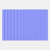 Bright Blue & White Streifen Geschenkpapier Set (Vorderseite)