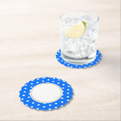 Bright Blue White Tiled Polka Dots White Center Untersetzer (Vor Ort)