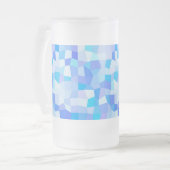 Bright Blues Mosaic Mattglas Bierglas (Vorderseite Links)