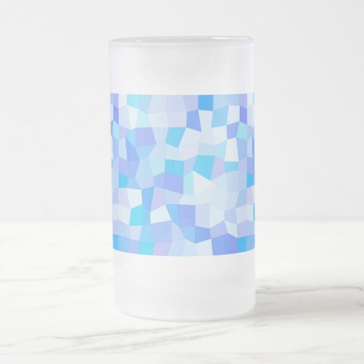 Bright Blues Mosaic Mattglas Bierglas (Mittel)