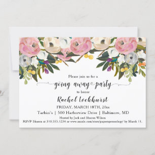 Bright Blush Boho weg Party Farewell Foto Einladung