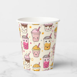 Bright Boba Tees Pattern Pappbecher