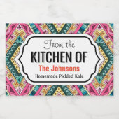 Bright Boho abstrakte Stammesmuster Lebensmitteletikett (Einzelnes Label)