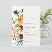 Bright Boho Blush Yellow Orange Floral Vow Erneuer Einladung (Stehend Vorderseite)