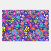 Bright Boho Doodle Blume Variation Geschenkpapier Set (Vorderseite 2)