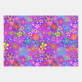 Bright Boho Doodle Blume Variation Geschenkpapier Set (Vorderseite)