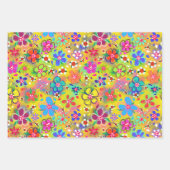 Bright Boho Doodle Blume Variation Geschenkpapier Set (Vorderseite 3)