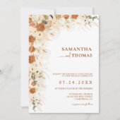 Bright Boho Fall Rose & Calla Lily Wedding Einladung (Vorderseite)