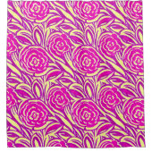 Bright Boho Floral Swirl Wasserfarbe Duschvorhang (Vorderseite)