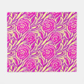Bright Boho Floral Swirl Wasserfarbe Fleecedecke (Vorderseite (Horizontal))