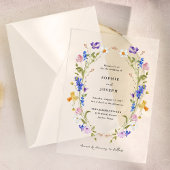 Bright Boho Floral Wreath | Hochzeit Pergament Einladungen