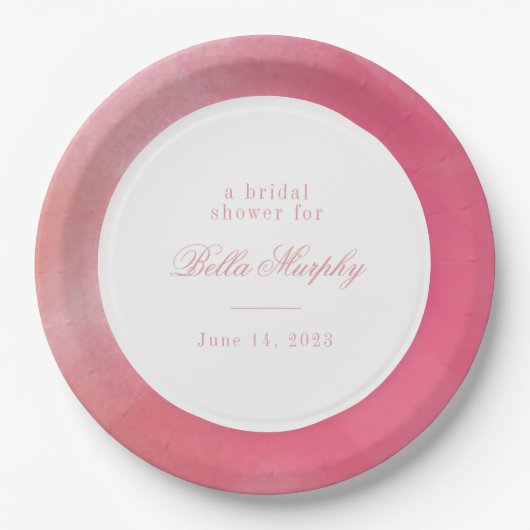 Bright Boho Ombre Brautparty Pappteller (Vorderseite)