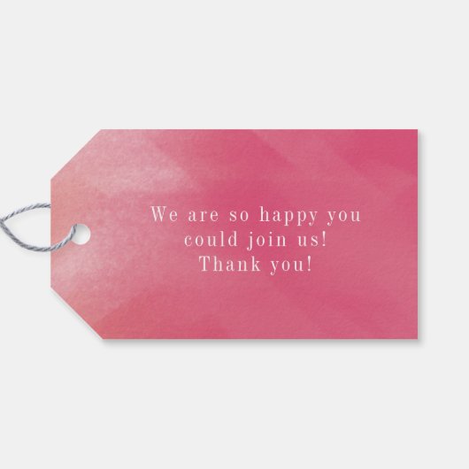 Bright Boho Pink Ombre Curse Name Brautparty Geschenkanhänger (Rückseite Horizontal)