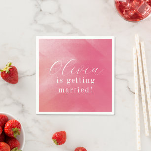 Bright Boho Pink Ombre Curse Name Brautparty Serviette