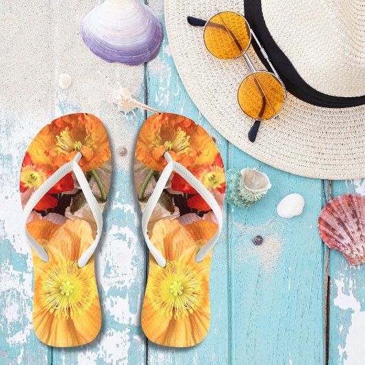 Bright Boho Poppy Floral Badesandalen