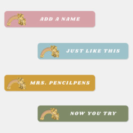 Bright Boho Rainbow Name Etiketten