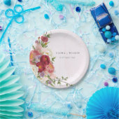 Bright Boho Rosa Blume Hochzeit Pappteller (Party)