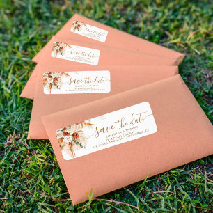 Bright Boho Save the Date Hochzeit Rücksendeadress