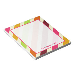 Bright Boho Stripes Personalisiert Notepad Notizblock