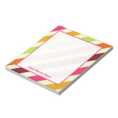Bright Boho Stripes Personalisiert Notepad Notizblock (Rotiert)