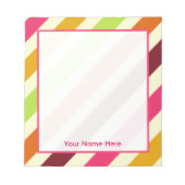 Bright Boho Stripes Personalisiert Notepad Notizblock (Vorderseite)
