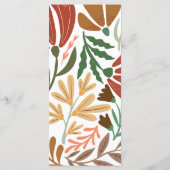 Bright Boho Terracotta Abstrakte Blumenhochzeit Menükarte (Rückseite)