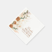 Bright Boho Terracotta Floral Bridal Shower Serviette (Ecke)