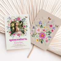 Bright Boho Wildblume Butterfly Quinceañera Party