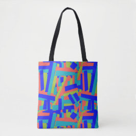 Bright Bold Blue Green Coral Abstract Patches Tasche