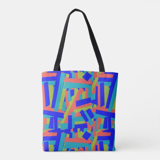 Bright Bold Blue Green Coral Abstract Patches Tasche (Rückseite)