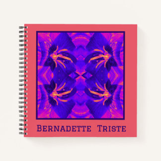 Bright Bold Blue Pink Geometric Nahtloses Muster Notizblock