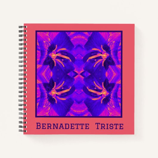 Bright Bold Blue Pink Geometric Nahtloses Muster Notizblock (Vorderseite)