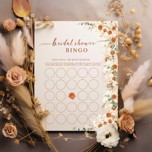Bright Bold Boho Bridal Bingo | Terracotta-Rose