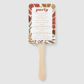 Bright Bold Boho Terracotta Floral Wedding Fächer (Rückseite)