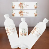 Bright Bold Boho Terracotta Wedding Wasserflaschenetikett