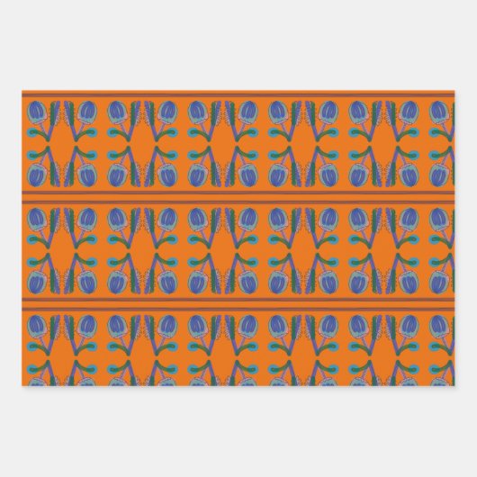 BRIGHT BOLD BUDDING BLUME FORMS Wrapping Paper Geschenkpapier Set (Vorderseite 3)