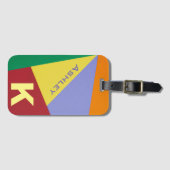 Bright Bold Colorful Geometric Modern Personalisie Gepäckanhänger (Vorderseite (Horizontal))