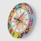 Bright Bold Colors Roman Numerals Große Wanduhr (Winkel)
